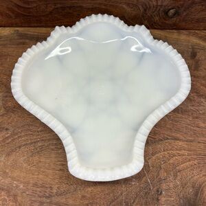 Vintage McKee Milk Glass Square Signed “Prescut” Relish or Pickle *reissued